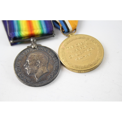 618 - WW1 Medal Pair M-225092 Pte T. Crane ASC x 2