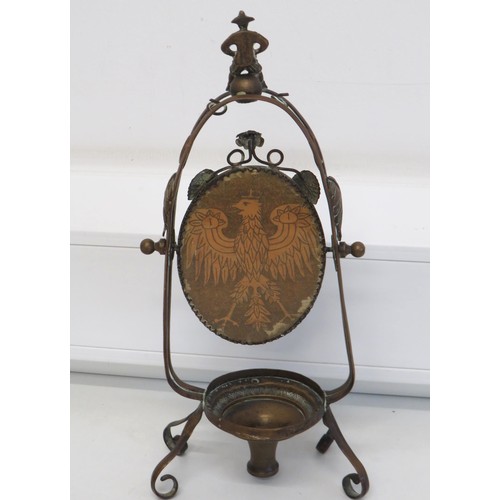 344 - Antique French Brass bevel mirrored watch stand.