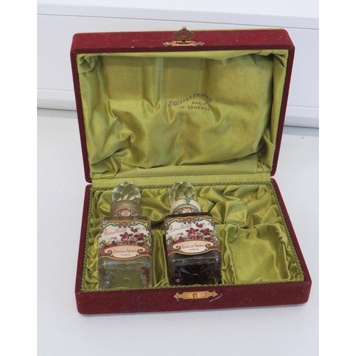 345 - Vintage Buisson Freres Paris Parma Violet boxed perfumes  with two perfume bottles in original satin... 