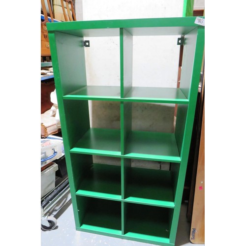 357 - Green eight box storage unit