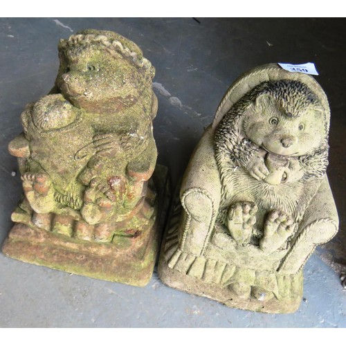 359 - Two garden ornaments hedgehogs as found