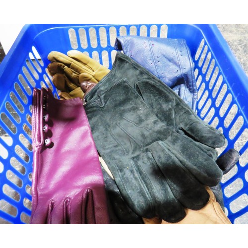 364 - Basket of ladies leather gloves