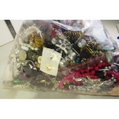 349 - 10kg bag of costume jewellery.