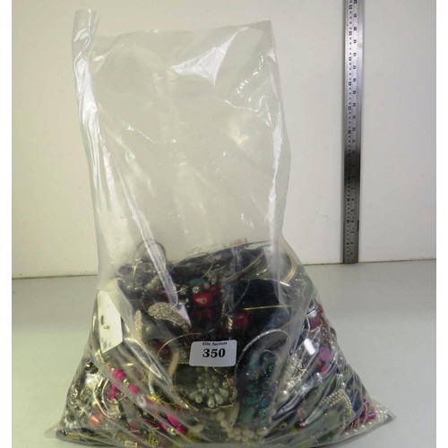 350 - 10kg bag of costume jewellery.