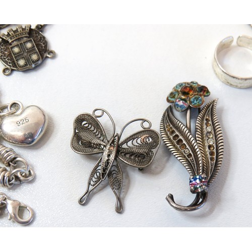 88 - Job lot of Jewellery to include silver brooches, rings, bracelets and two scrap silver pocket watch ... 