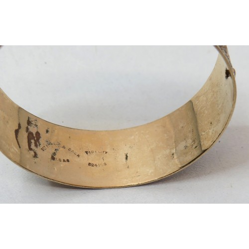 94 - 1920's Gold front and back adjustable bangle, H.G & S
Weight 19.3g.