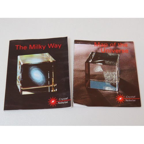 273 - Two Crystal Nebulae glass sculptures, Map of the Universe and The Milky Way, both boxed with certifi... 