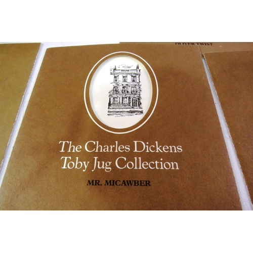 141 - Charles Dickens toby jug collection with certificate of authenticity