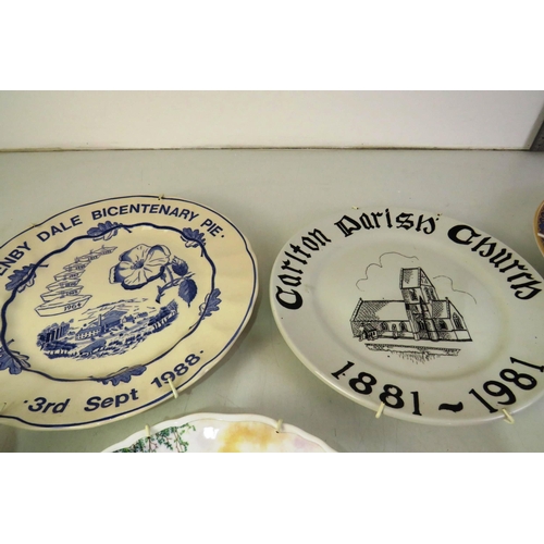 150 - Collection of plates including denby dale wakefield cathedral, royston parish church dated 1891