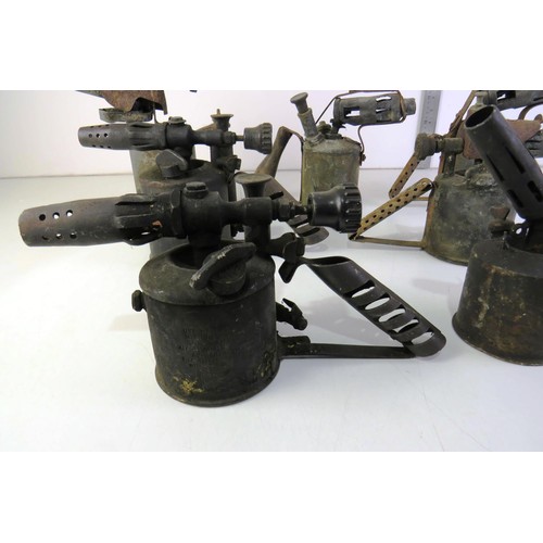 301 - Seven vintage blow torches