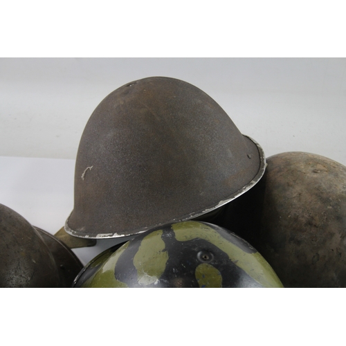 491 - Vintage Military Steel Helmets x 4