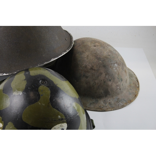 491 - Vintage Military Steel Helmets x 4