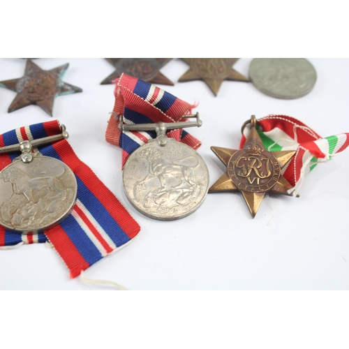 494 - WW2 Medals Inc Africa, France & Germany, Italy Stars Etc x 10