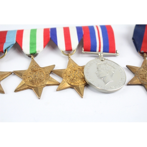 497 - Mounted WW2 Medal Groups Inc Italy, France & Germany Stars, Etc x 2