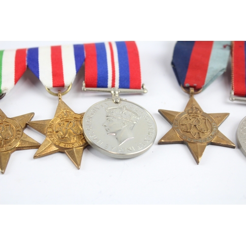 497 - Mounted WW2 Medal Groups Inc Italy, France & Germany Stars, Etc x 2