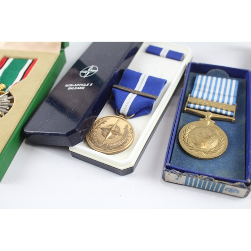 503 - Boxed Medals Inc Liberation Of Kuwait, UN, Korea, Etc x 4