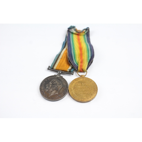 510 - WW1 Medal Pair 7644 Pte J.E Billingsley Middlesex R x 2