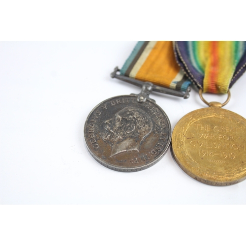 510 - WW1 Medal Pair 7644 Pte J.E Billingsley Middlesex R x 2