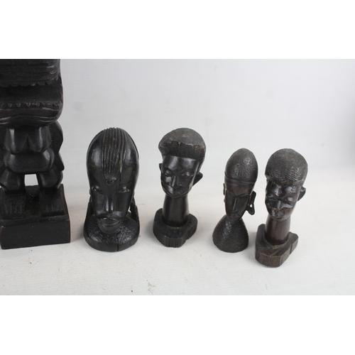 525 - Vintage Wooden Hand Carved Statues & Ornaments Assorted Inc African Joblot