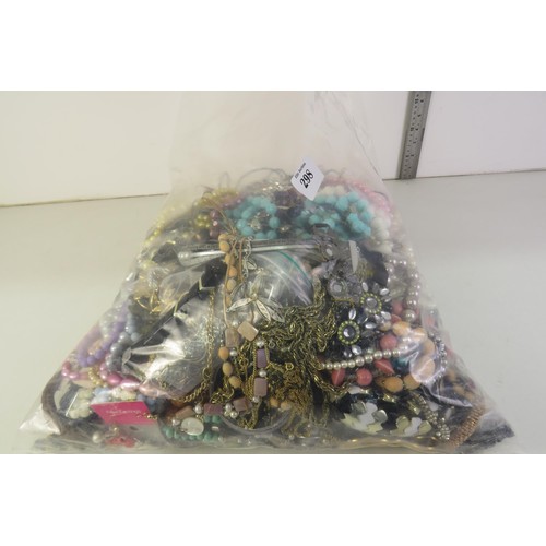 298 - 10kg bag of unsorted costume jewellery.