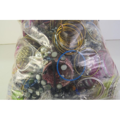 299 - 10kg bag of unsorted costume jewellery.