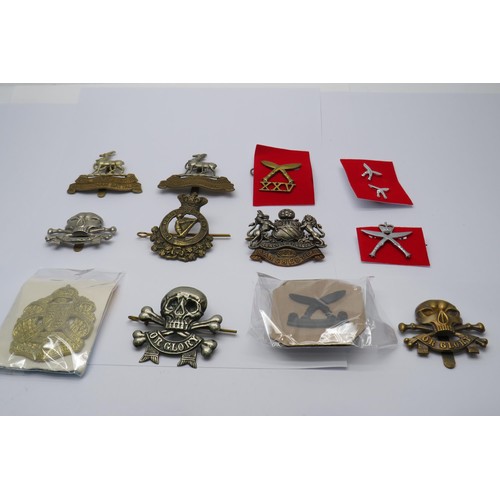 61 - 12 Military cap/Regiment badges