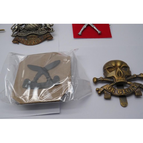 61 - 12 Military cap/Regiment badges