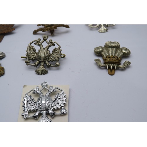 52 - 15 Military Cap/Regiment badges