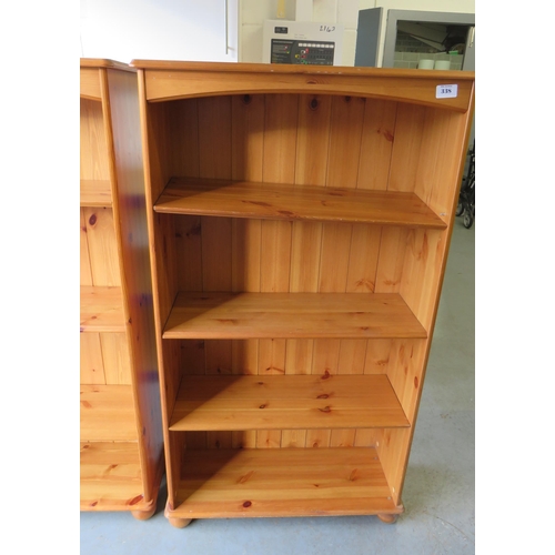 337 - Pair of pine book shelves