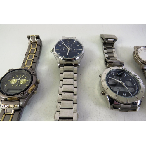 349 - Four gents wristwatches and three pocket watches