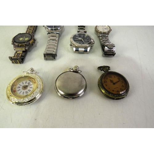 349 - Four gents wristwatches and three pocket watches