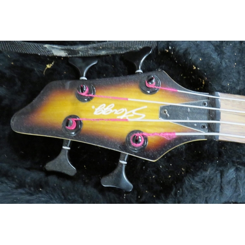 362 - Stagg bass guitar in hard carry case