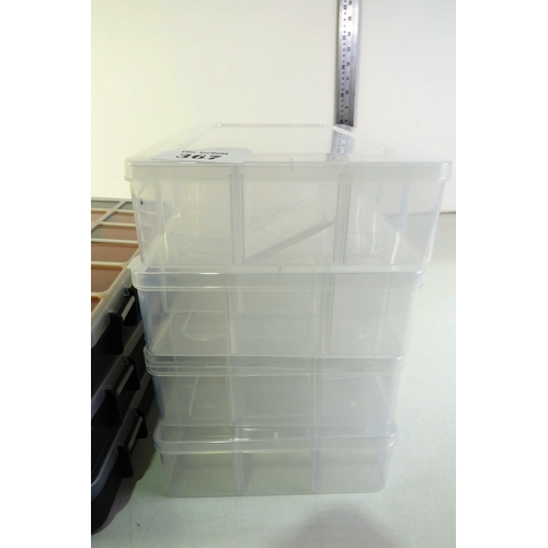 367 - Seven plastic display tubs