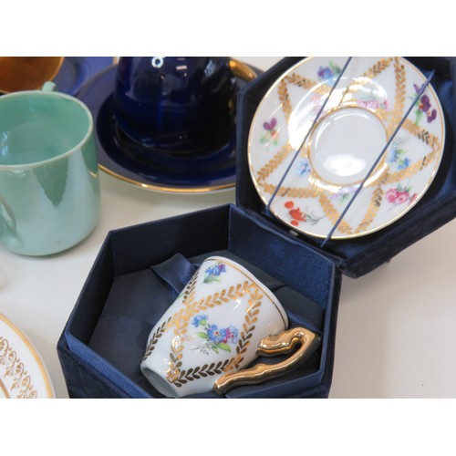 288 - Selection of vintage cups and saucers and a Poole Little Red Riding Hood plate.