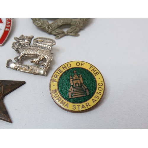 177 - WWII Burma star medal, Burma star badge, tank regiment badge