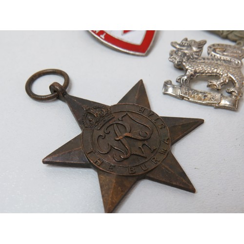 177 - WWII Burma star medal, Burma star badge, tank regiment badge