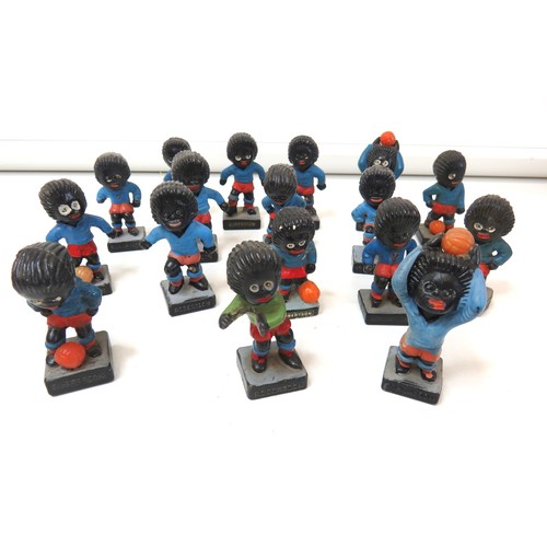 408 - Eighteen vintage Robertson's Golly plastic football figures