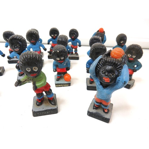 408 - Eighteen vintage Robertson's Golly plastic football figures