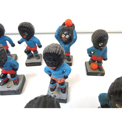 408 - Eighteen vintage Robertson's Golly plastic football figures