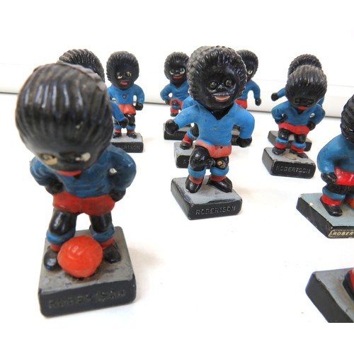 408 - Eighteen vintage Robertson's Golly plastic football figures