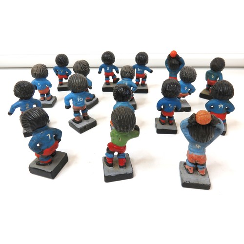 408 - Eighteen vintage Robertson's Golly plastic football figures