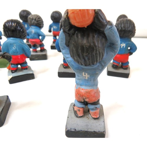 408 - Eighteen vintage Robertson's Golly plastic football figures