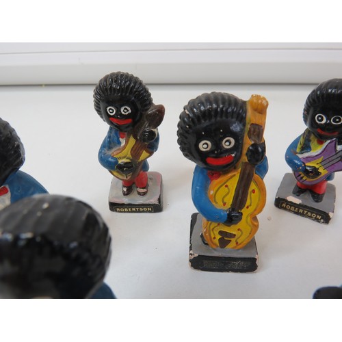 407 - A set of eight Robertson's Golly musical band hand painted figures.