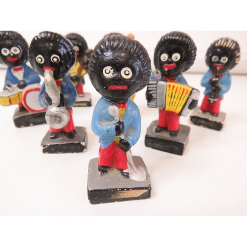 407 - A set of eight Robertson's Golly musical band hand painted figures.