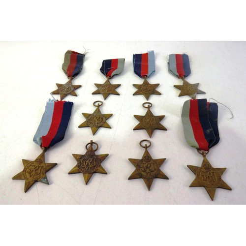 537 - Ten 1939-45 WWII stars medals