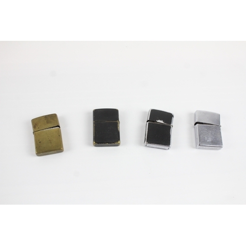 519 - Vintage Zippo Pipe Lighters Inc Brass, Black, Etc x 4