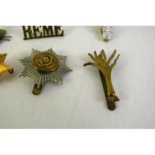 539 - Twelve military cap/ collar badges