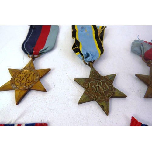 542 - Ten WWII medal five stars and five war medals