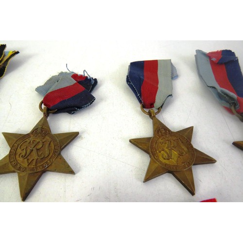 542 - Ten WWII medal five stars and five war medals