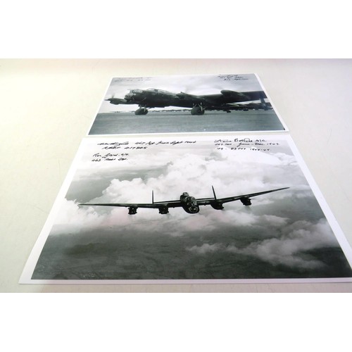 543 - Two WWII photos signed by WWII bomber command veterans